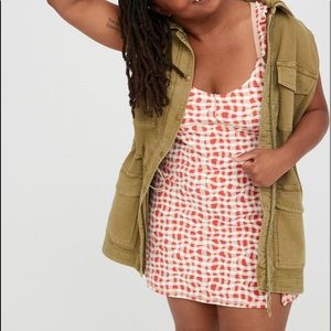 NWOT OFFLINE BY AERIE REAL ME XTRA RUFFLE DRESS IN CALYPSO RED